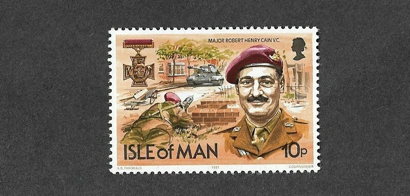 Victoria Cross Award-Major Cain-mnh single(IOM issue)-1980 - Image 1 of 1
