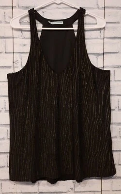 Top sin mangas Maurices para mujer talla L negro dorado con cuentas espalda deportiva 2 capas Foto 1 de 4
