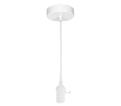Lampadario sospensione soffitto sospeso 2MT  Bianco Effetto Metallo E27 60W - Immagine 1 di 4