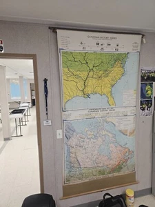 Canadian History Map Classroom Pull-Down Wall Map Denoyer-Geppert Co. 1967 - Picture 1 of 7