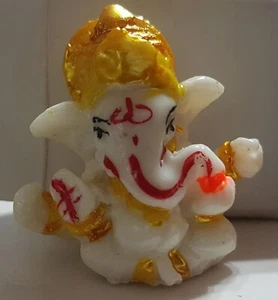GANESHA GANPATI GANESH OM LORD HINDU GOD ANTIQUE COLORFUL IDOL STATUE CAR OFFICE - Picture 1 of 2