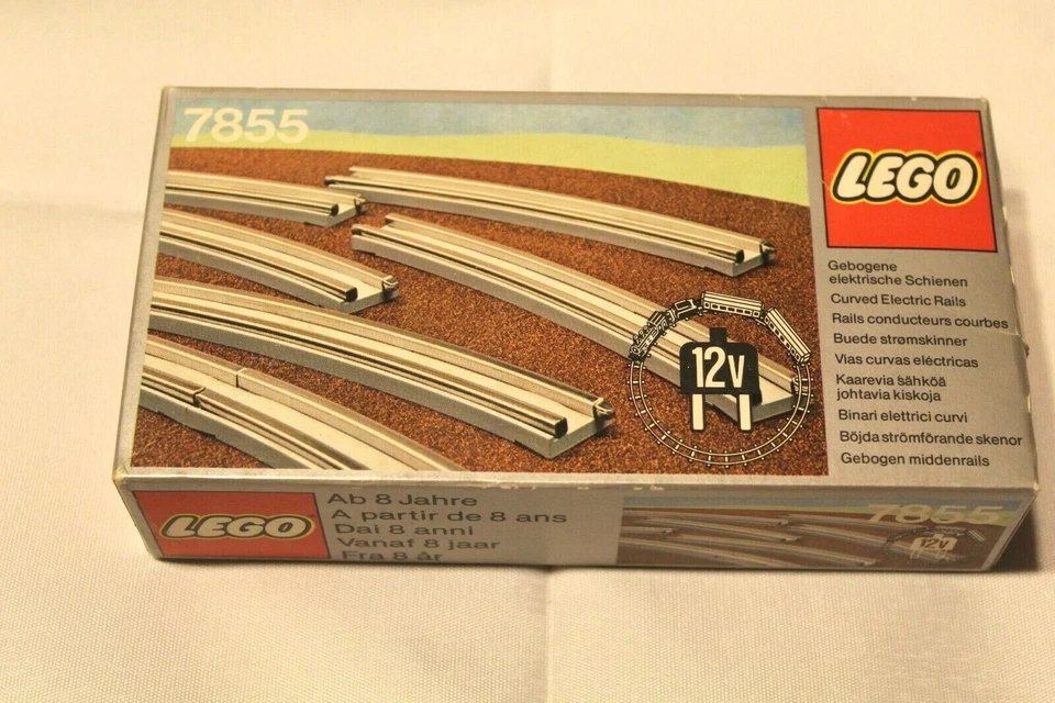 LEGO TRAIN 12 VOLTS)  =  RAILS COURBES ELECTRIFIES  (ref. 7855  - RARE - SCELLE) - Photo 1/3