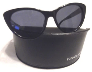 DSQUARED2 Women's DQ0079 01V 55/16 140 Acetate Sunglasses with Case New Black - Picture 1 of 12