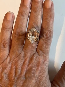 Deb Guyot Herkimer "Diamant" Quarz "Mambo" Ring Größe 8 Sterlingsilber 925 EUC - Bild 1 von 13