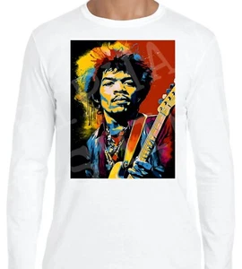 Fantástica Camiseta Jimi Hendrix Homenaje Manga Larga Gran Guitarrista Diseño Único - Imagen 1 de 3