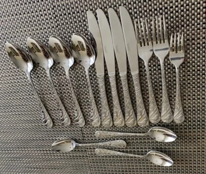14 Pc Cambridge Birds Trees Flatware Knife Spoon Fork - Picture 1 of 14