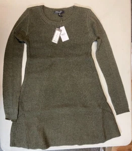 Romeo & Juliet Couture Sweater Knit Tunic Dress Heather Olive Size SM RUE 21 - Picture 1 of 3