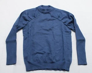 Glory Girl's Puffed Sleeve Ribbed Knit Turtleneck Sweater BE5 Navy Size 14 NWT - Picture 1 of 3