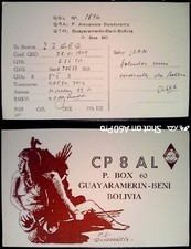 QSL - CARD GUAYARAMERIN BENI, BOLIVIA 1979