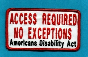 ACCESS REQUIRED NO EXCEPTIONS ADA   ------  service dog vest patch  ------ - Picture 1 of 1