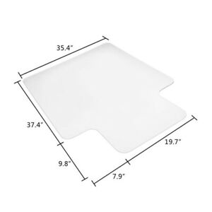 1/8 inch Thickness Office Chair Mat 48 x 36 inch Anti-Slip Rectangular With Lip