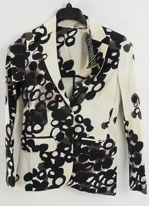 New Manila Grace Giacca In Ottoman Women's IT 42 US 34 Ivory Crepe Notch Blazer - Picture 1 of 9