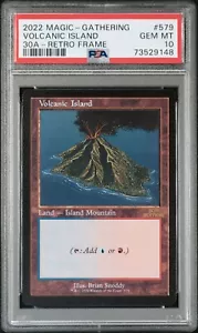 Cuadro Retro Isla Volcánica PSA 10 Gemas Como Nuevo - Edición 30 Aniversario - Imagen 1 de 2