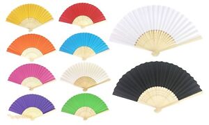 Paper Hand Fans Bamboo Chinese Folding Pocket Fan Wedding Party Favors (10 Pack)