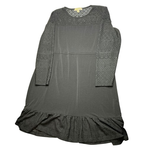 Abito Michael Kors nero con orlo in pizzo manica lunga XL