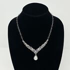 Carolyn Pollock Relios Moonstone Necklace 925 Sterling Silver Lace Chain West