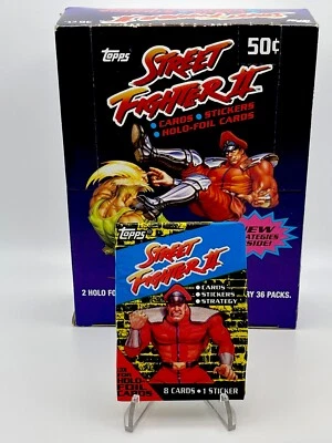 Tarjeta coleccionable Street Fighter 2 Capcom Topps 1993 1 paquete sellado. Auténtico vintage Foto 1 de 4