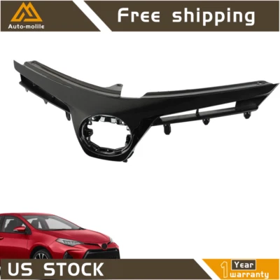 Parrilla superior delantera de repuesto negra para Toyota Corolla SE XSE 2017-2019 Foto 1 de 4