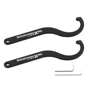 Pair Adjustable Hook Wrench C Spanners Red For Coilovers - Picture 1 of 12