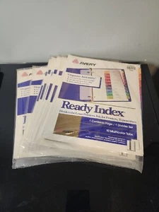7 X Avery Ready Index Table of Contents Dividers - 10-Tab Set - 11135 - Nos new - Picture 1 of 3