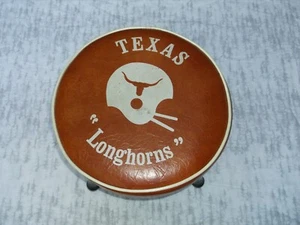 Texas Longhorns Vinyl Foot Stool Wood Leg With Round Top - Picture 1 of 10
