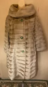 50er Jahre Vintage Kunstfell Swing Mantel Schalkragen gefüttert Damen S/M - Bild 1 von 12