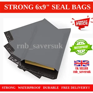 GREY MAILING 6x9" 165x230mm POST MAIL POSTAL BAGS STRONG POLY POSTAGE SELF SEAL - Picture 1 of 7