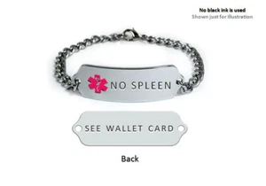 Pulsera de alerta de identificación médica SIN BAZO. Tarjeta médica gratuita. - Imagen 1 de 7