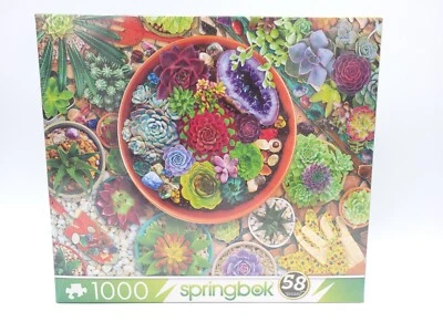 Succulent Garden 1000 Piece Jigsaw Puzzle 24x30 Springbok Colorful Flower Plant  - Image 1 of 4
