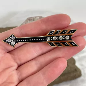 Antica spilla strass FRECCIA CELLULOIDE ART DECO anni 20 30 vintage flapper gioielli - Foto 1 di 11