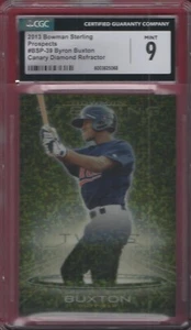2013 Bowman Sterling SSP /3 BYRON BUXTON - CGC 9 CANARY DIAMOND REFRACTOR BSP-39 - Picture 1 of 2