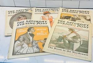 Saturday Evening Post Magazine Lot of 5 Vintage 1904–1920 Rare Rockwell Covers - Picture 1 of 19