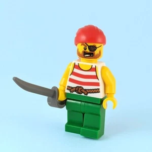 Swashbuckling Lego Pirate Minifigure with Cutlass Sword & Red Bandana - Picture 1 of 3