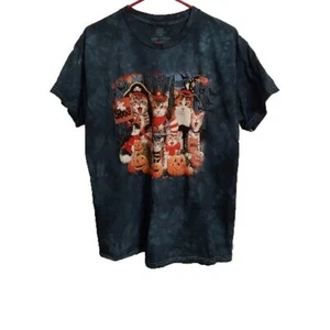 The Mountain T Shirt Teal "Kitty Halloween Party" Large New - Picture 1 of 9