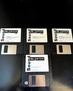 Vintage Sound Blaster 3.5” Floppy Software Disk. 3 Disc Installation Application - Picture 1 of 2