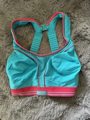 Shock Absorber Sports Bra Turquoise/Raspberry 30DD - B5044 Excellent Condition  - Image 1 of 4