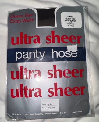 Королевский размер дополнительной ширины ультра чистый трусики шланг с черный нейлон винтажный сексуальный шланг - Изображение 1 из 3