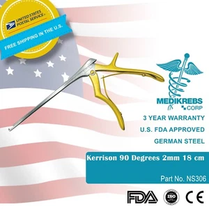 Punzón Kerrison Rongeur 90 grados hacia adelante corte 2 mm x 18 cm O grado acero - Imagen 1 de 2