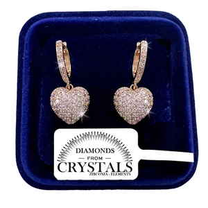 Orecchini Cuore Tempestato pl. Oro Giallo 18K con Cristalli Zirconi S/80 - Imagen 1 de 4