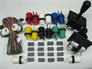 NEW Arcade JAMMA 60 in 1 Kit w/ 2 Joysticks 4/8 way & 16 HAPP Push Buttons MAME - Picture 1 of 2