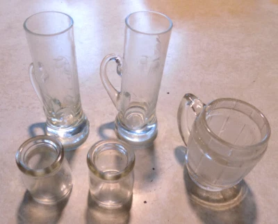 Lote De Colección Primitivo MINI Grueso Palillo de Dientes Soporte Crema Javit Cristal Vasos Taza Foto 1 de 4