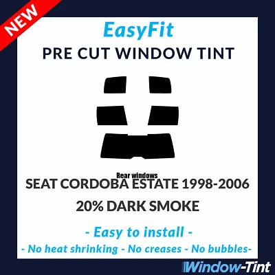 EasyFit Static Pre Cut Window Tint For SEAT Cordoba Estate 98-06 - 20% Dark Rear - Image 1 of 3