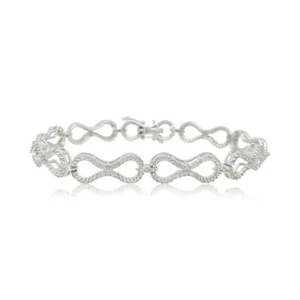 Sterling Silver 2.62 Ct Round Cut Natural White Diamond Tennis Bracelet 7.5 Inch - Picture 1 of 6