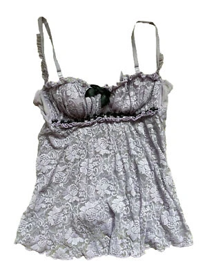 Sutiã transparente Y2k vintage Fredericks of Hollywood roxo renda (M) - Imagem 1 de 4