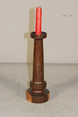 RARE LATE 18TH C LIGNUM VITAE CANDLESTICK IN FANTASTIC CONDITION AND OLD PATINA - Image 1 of 4
