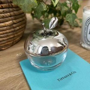 Tiffany & Co. Crystal Apple Box Sterling Silver Everyday Objects 3.5” Authentic - Picture 1 of 8