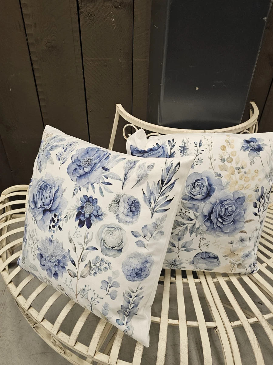 Kissenbezug 50x90 Cm – Baumwollsamt, Blumen-Schmetterling-Druck, Mit Reißverschluss, Für Sofa & Bett