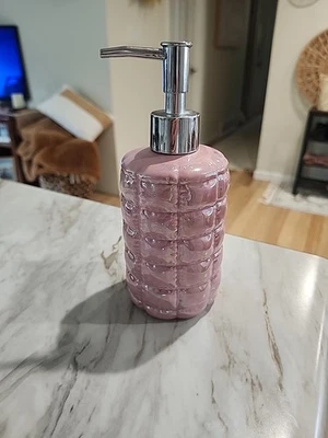 Urban Outfitters Marshmallow puff Pink Ceramic Bathroom Kitchen Soap Dispenser - Image 1 of 4