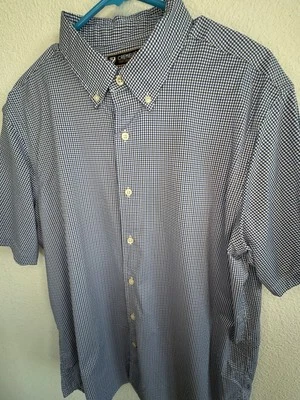 Coastal Short Sleeve Button Down Black Geometric Shirt Mens XXL - Image 1 of 4