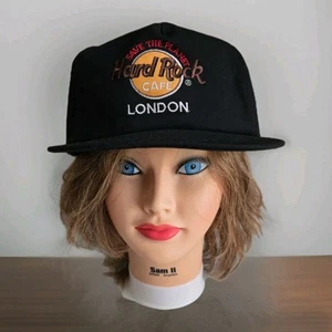 Cappello Berretto Vintage Hard Rock Cafe London "Save The Planet" Regolabile Nero OSFA EUC - Foto 1 di 12